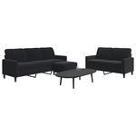 VIDAXL Ensemble de canapes 3 pcs avec coussins Noir Velours