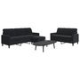 Voir la diapositive 1 : VIDAXL Ensemble de canapes 3 pcs avec coussins Noir Velours