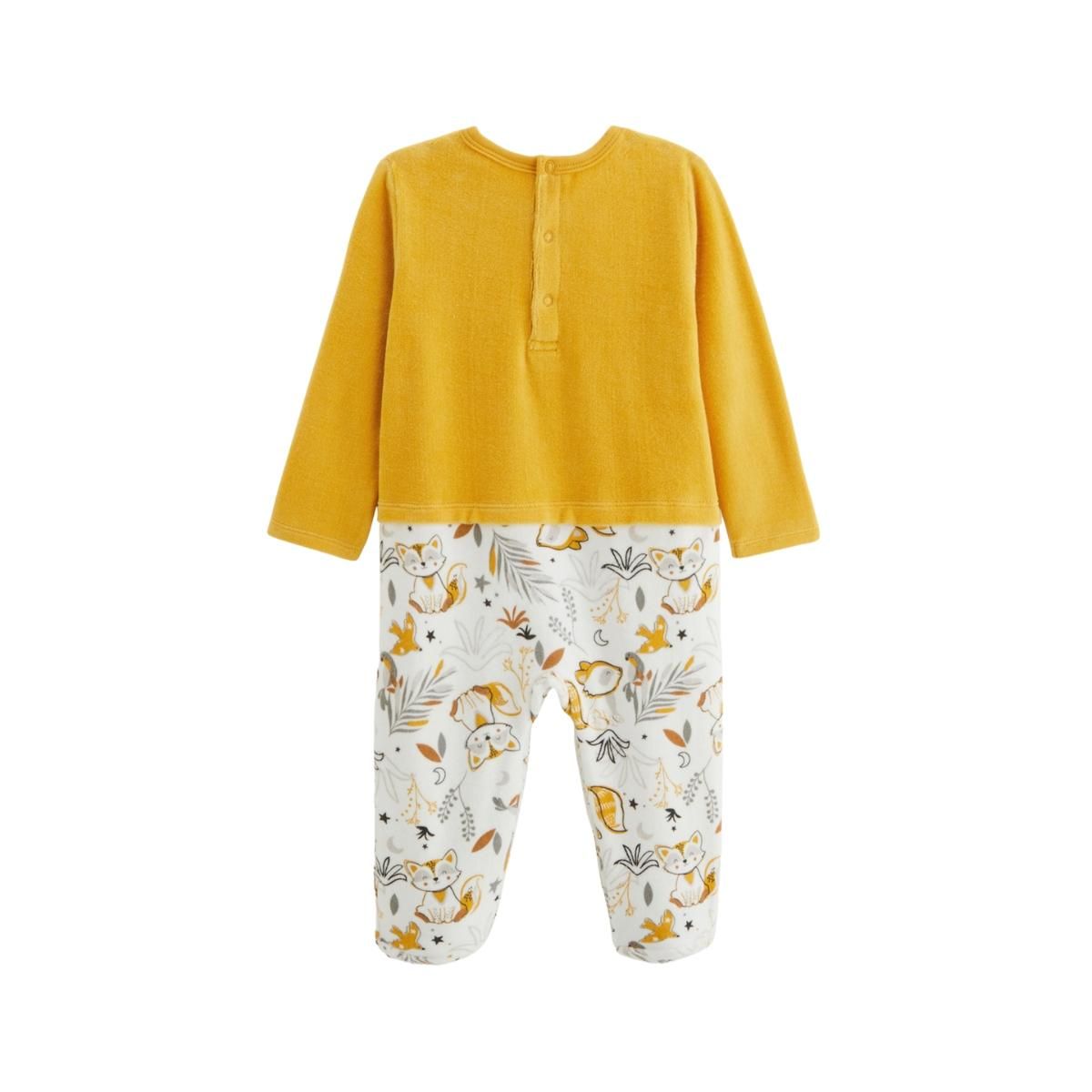 Petit Béguin Pyjama bébé en velours Petit Loup