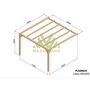 Voir la diapositive 2 : JARDIDECO Pergola adossée en lamellé-collée Calais 400 x 400 cm - Mardeland