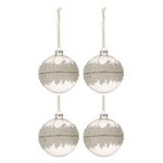 Paris Prix Lot de 4 Boules de Noël  Glace  10cm Transparent