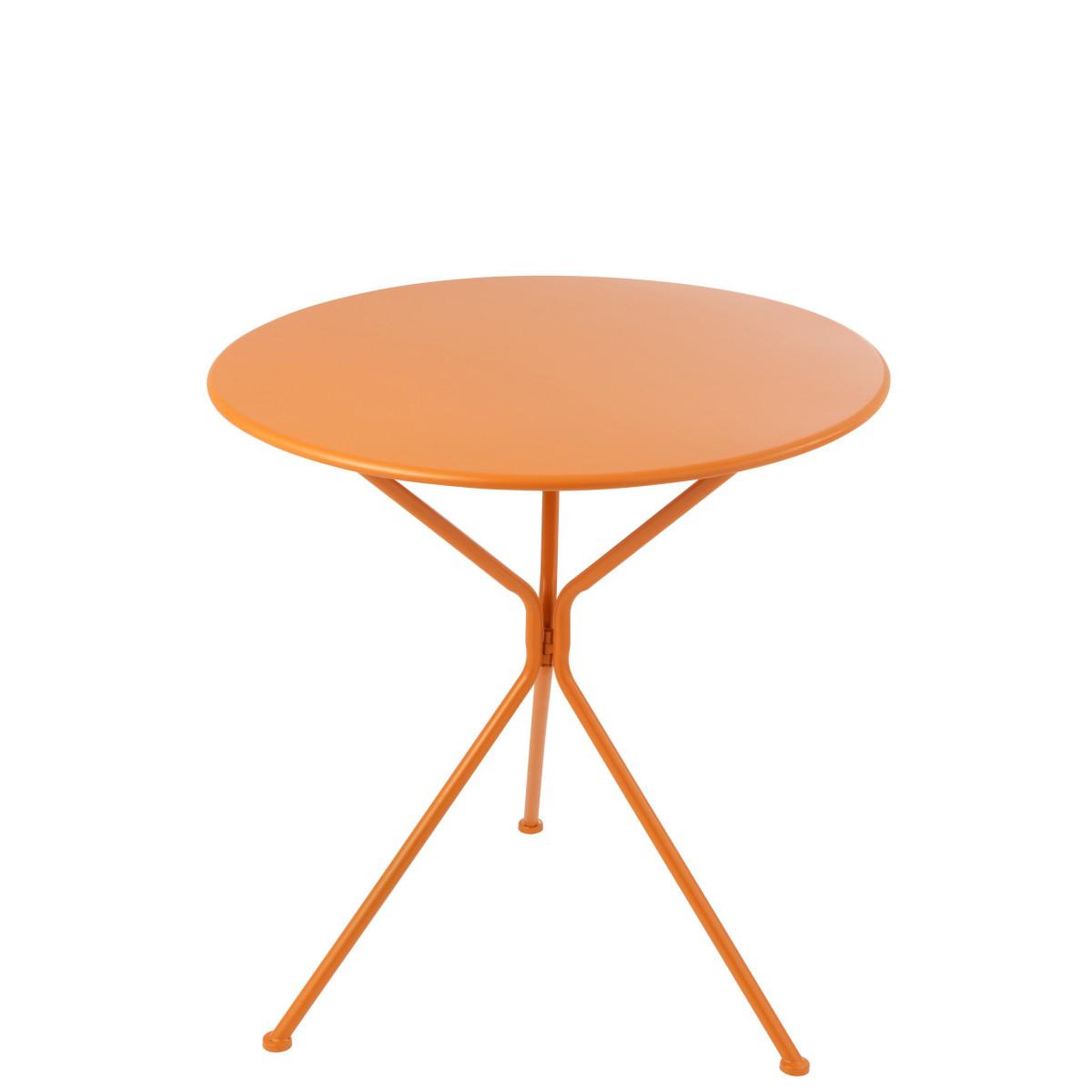 Voir la diapositive 2 : J-LINE Table de jardin en métal  tripod  72cm orange