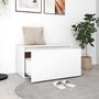 Voir la diapositive 3 : VIDAXL Banc d'entree 80x40x45 cm Blanc Bois d'ingenierie