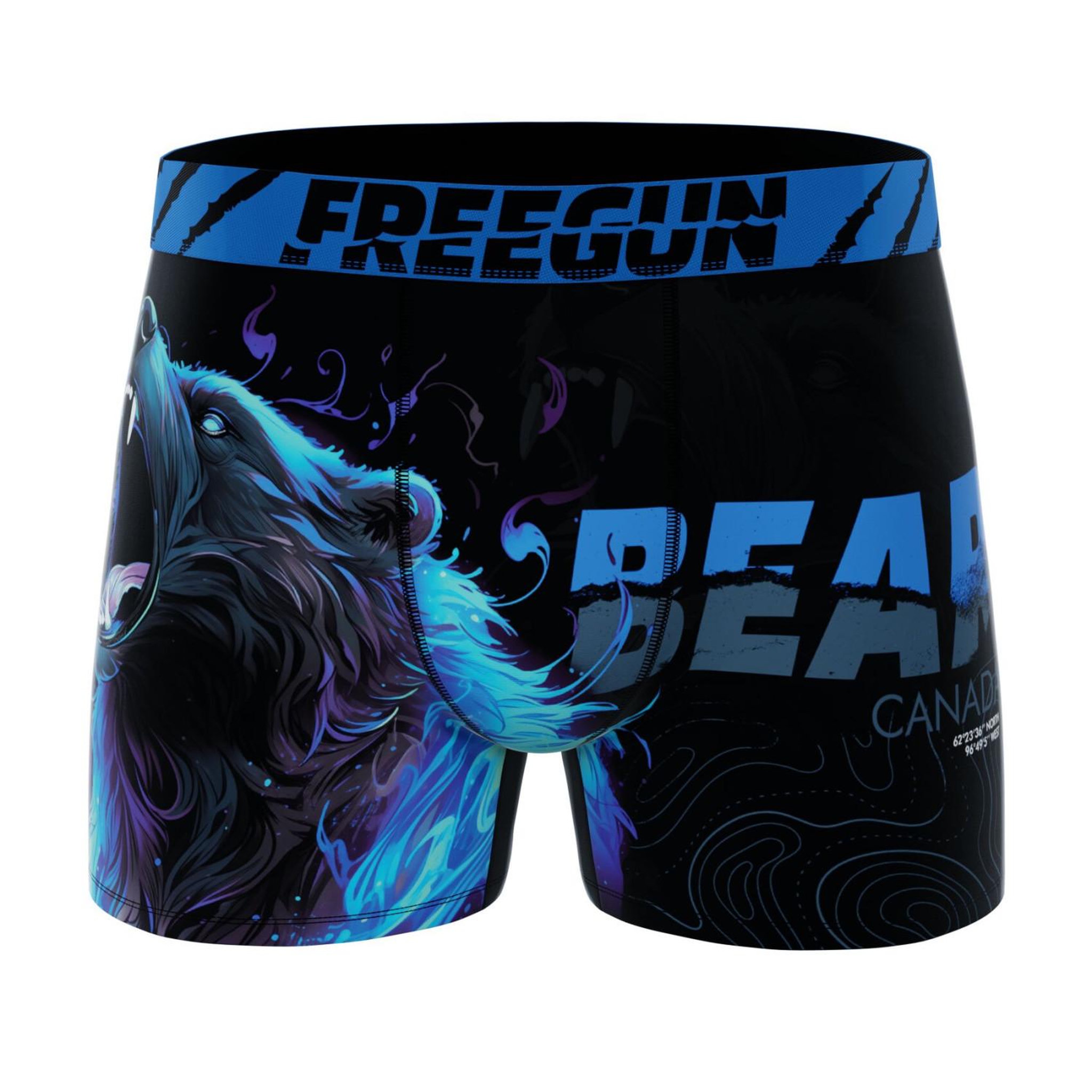 Voir la diapositive 4 : FREEGUN Lot de 4 boxers homme wild animals