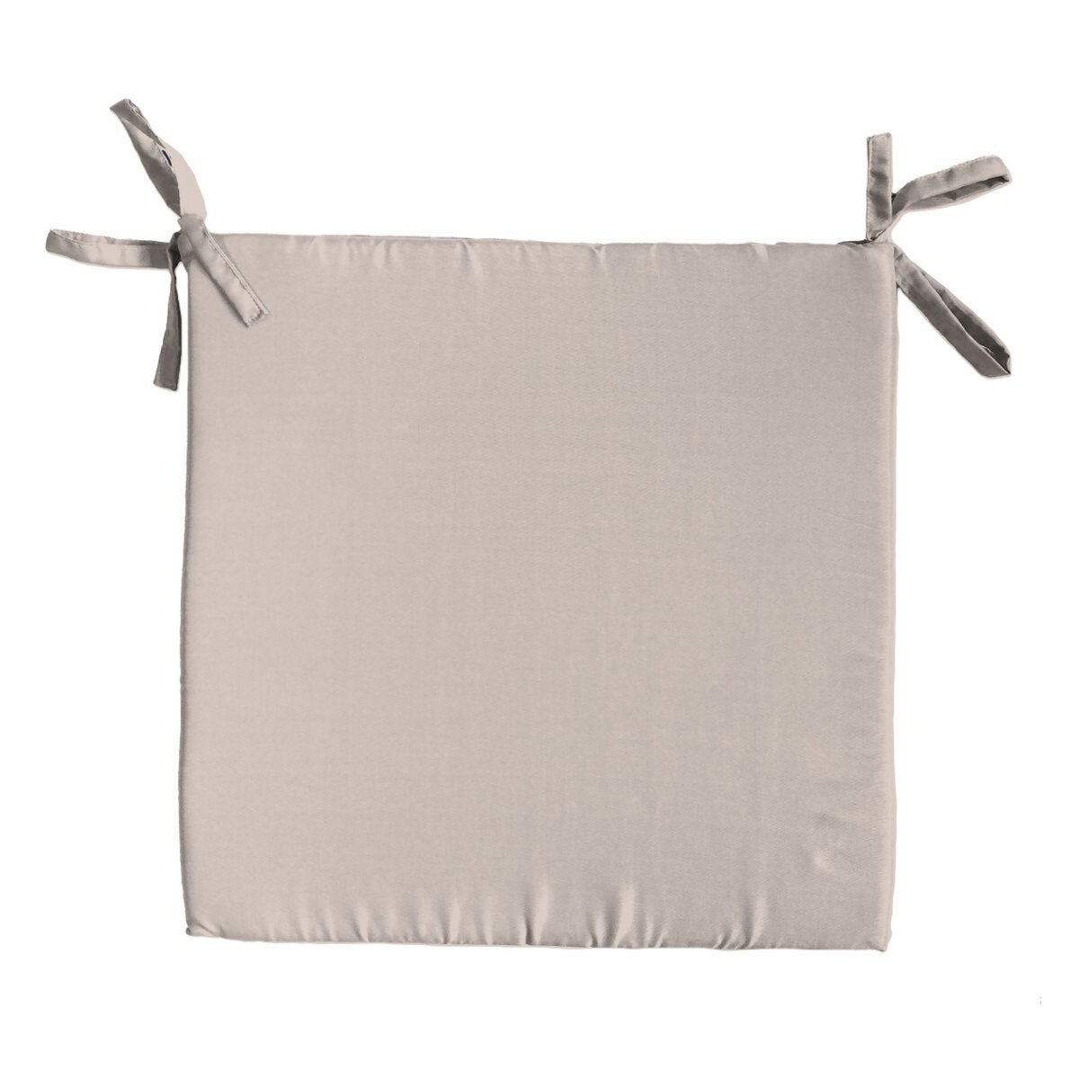 Galette de chaise plate unie en coton à nouettes