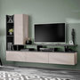Voir la diapositive 1 : Paris Prix Ensemble Meuble TV Design  Tytan  210cm Beige & Gris