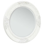 VIDAXL Miroir mural style baroque 50 cm Blanc