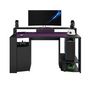 Voir la diapositive 4 : Bureau droit gamer avec leds L152cm XENON