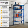 Voir la diapositive 2 : tectake Étagère charge lourde avec 5 tablettes bleu
