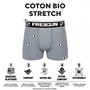 Voir la diapositive 2 : FREEGUN Lot de 4 Boxers homme Coton Bio Noir