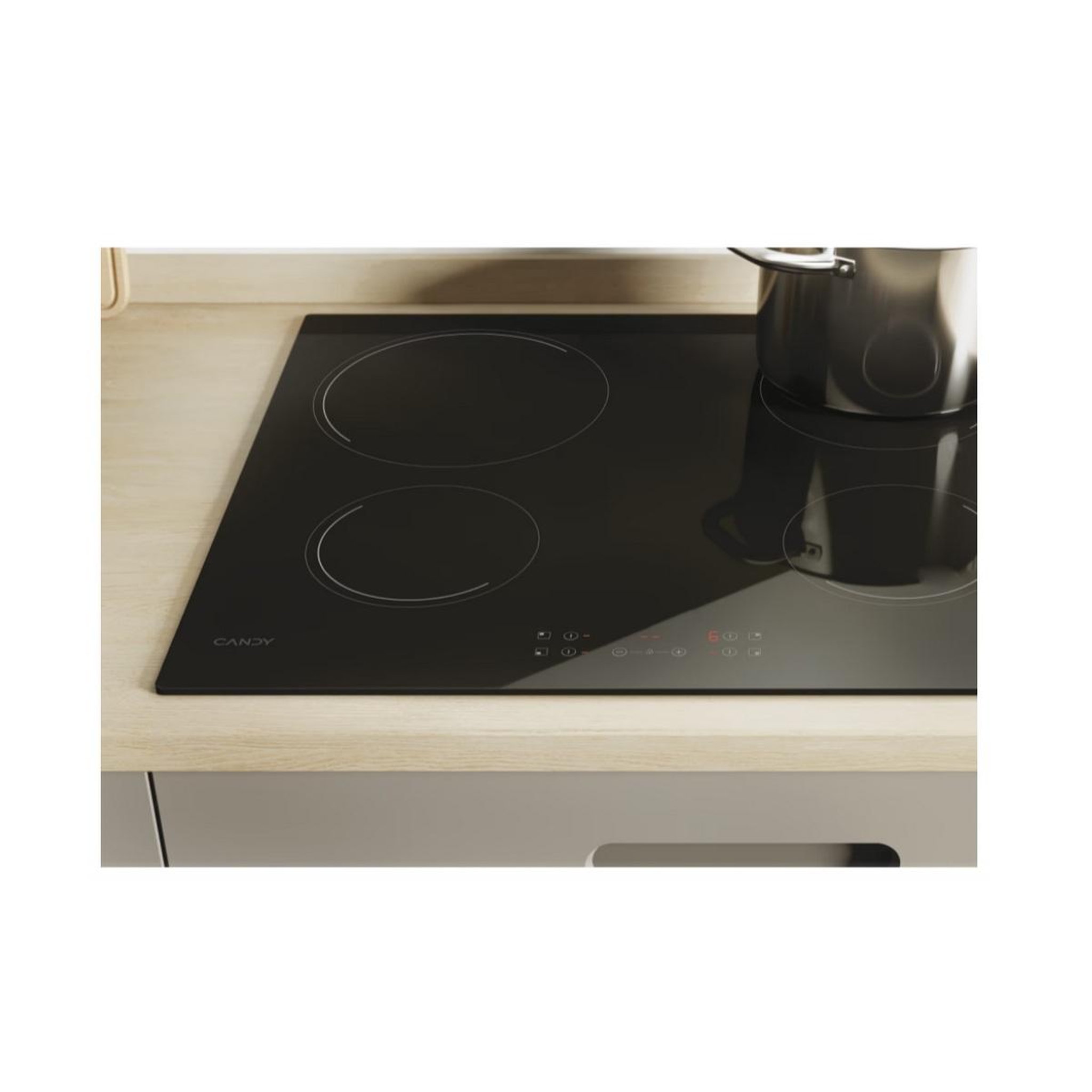 Voir la diapositive 2 : Candy Table de cuisson vitrocéramique 6500cm 60cm noir - CH64CCB