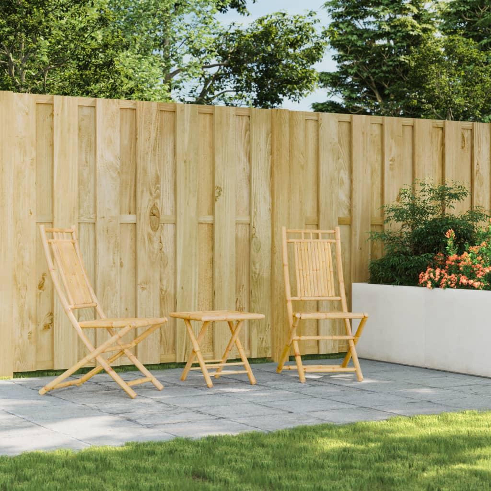 Voir la diapositive 3 : VIDAXL Chaises pliables de jardin lot de 2 46x66x99 cm bambou