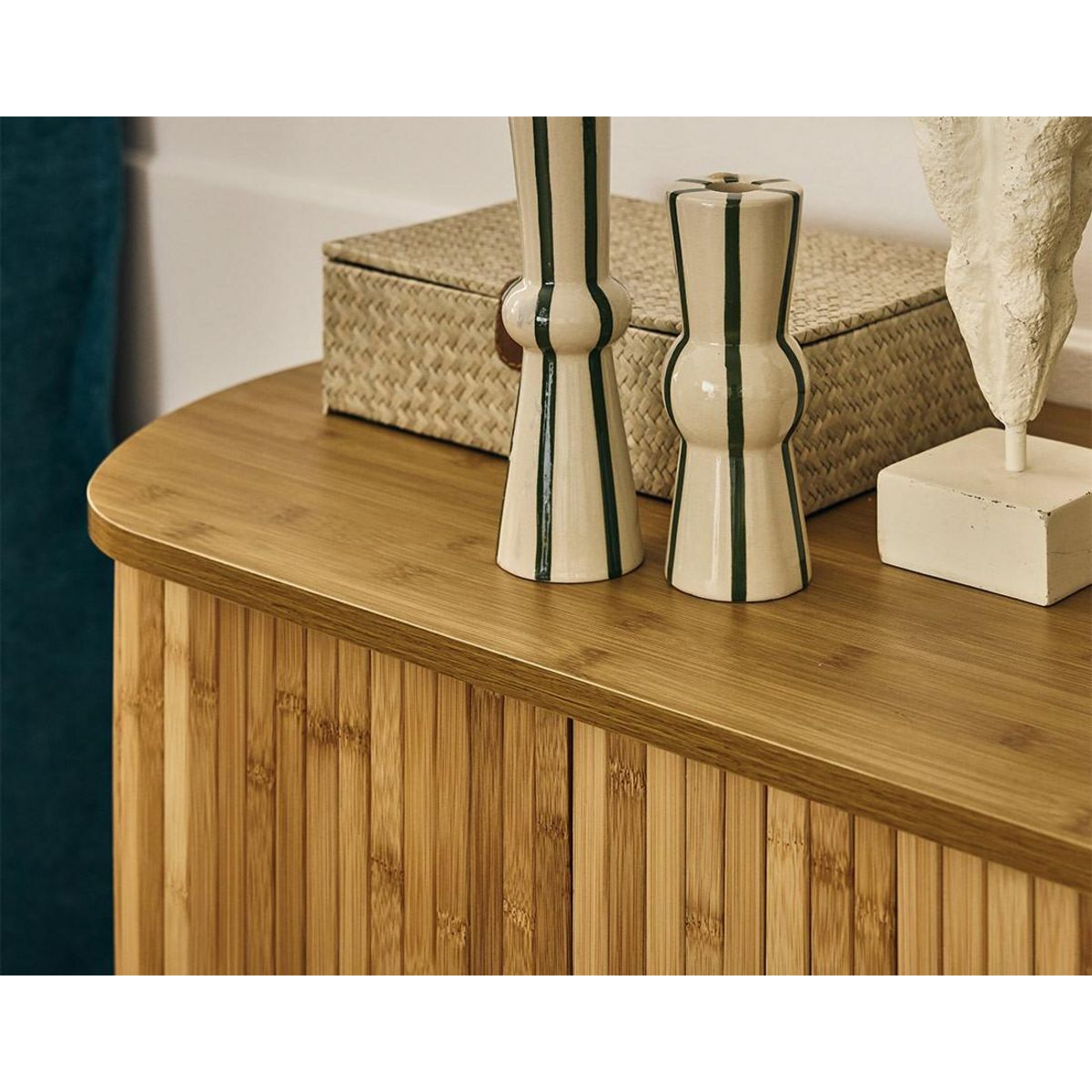 BEST MOBILIER Kofu - buffet bas - bambou - 2 portes - 100 cm