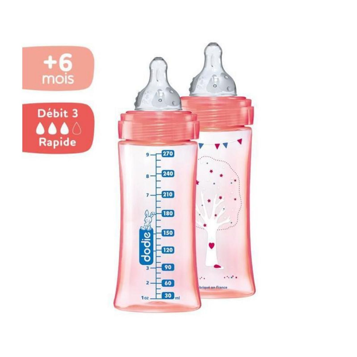 DODIE Dodie - Lot de 2 Biberons Initiation+ 330ml Fille