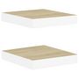 Voir la diapositive 2 : VIDAXL Etageres murales 2 pcs Chene et blanc 23x23,5x3,8 cm MDF