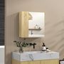 Voir la diapositive 4 : KLEANKIN Armoire miroir de salle de bain - 2 portes, 2 étagères - kit installation murale fourni - panneaux aspect chêne clair