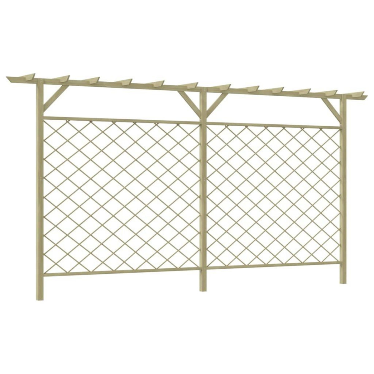 VIDAXL Cloture a lattes de jardin avec pergola Bois