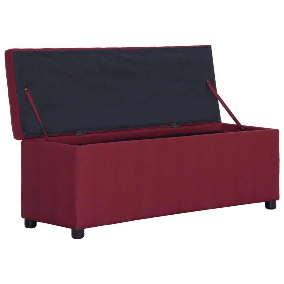 VIDAXL Banc avec compartiment de rangement 116 cm Bordeaux Polyester
