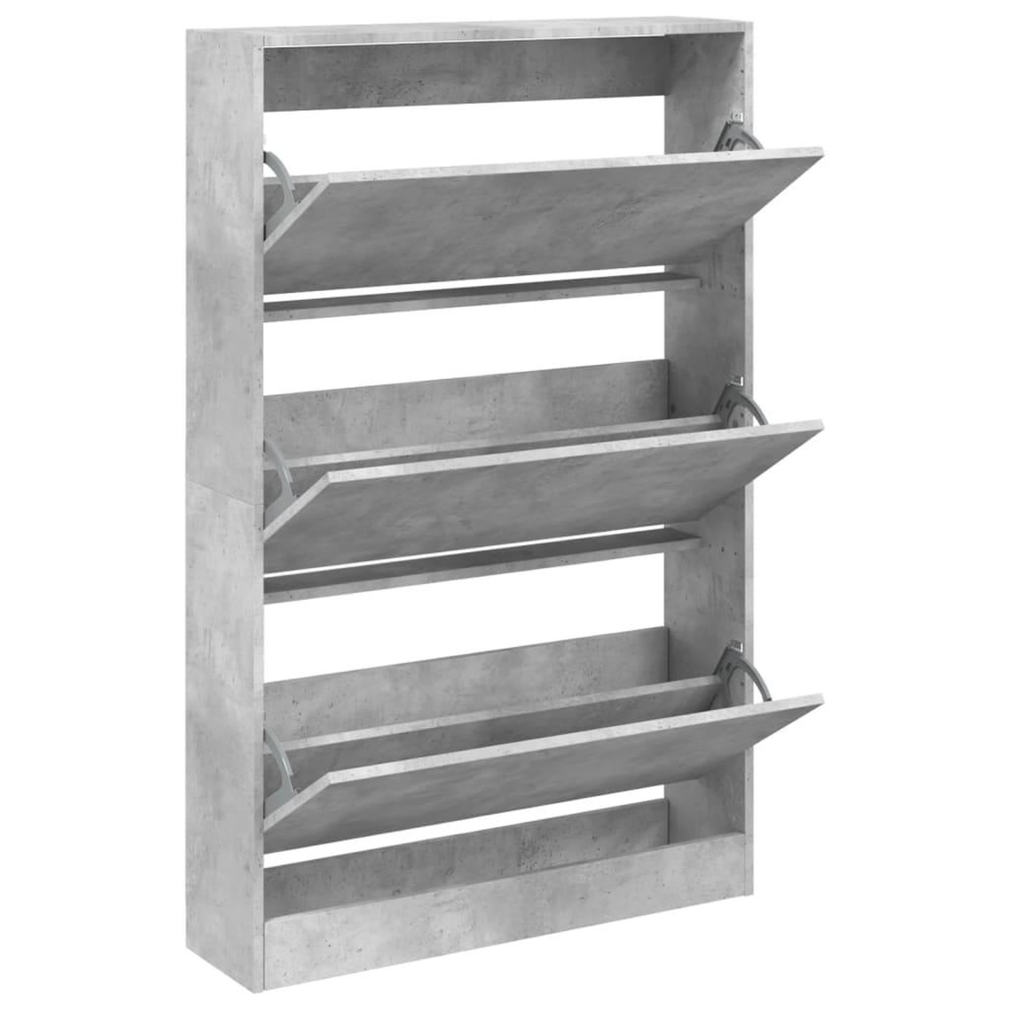 Voir la diapositive 2 : VIDAXL Armoire a chaussures gris beton 80x21x125,5cm bois d'ingenierie