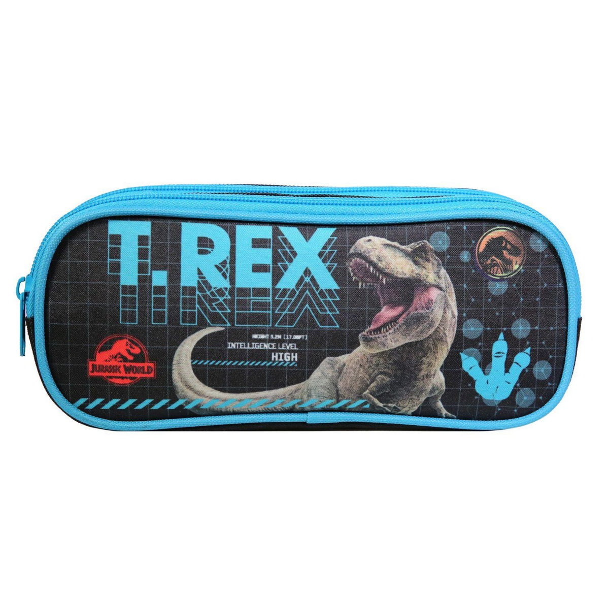 Bagtrotter BAGTROTTER Trousse scolaire 2 compartiments Jurassic World Noir T-Rex