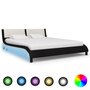 VIDAXL Cadre de lit avec LED Noir et blanc Similicuir 150x200 cm