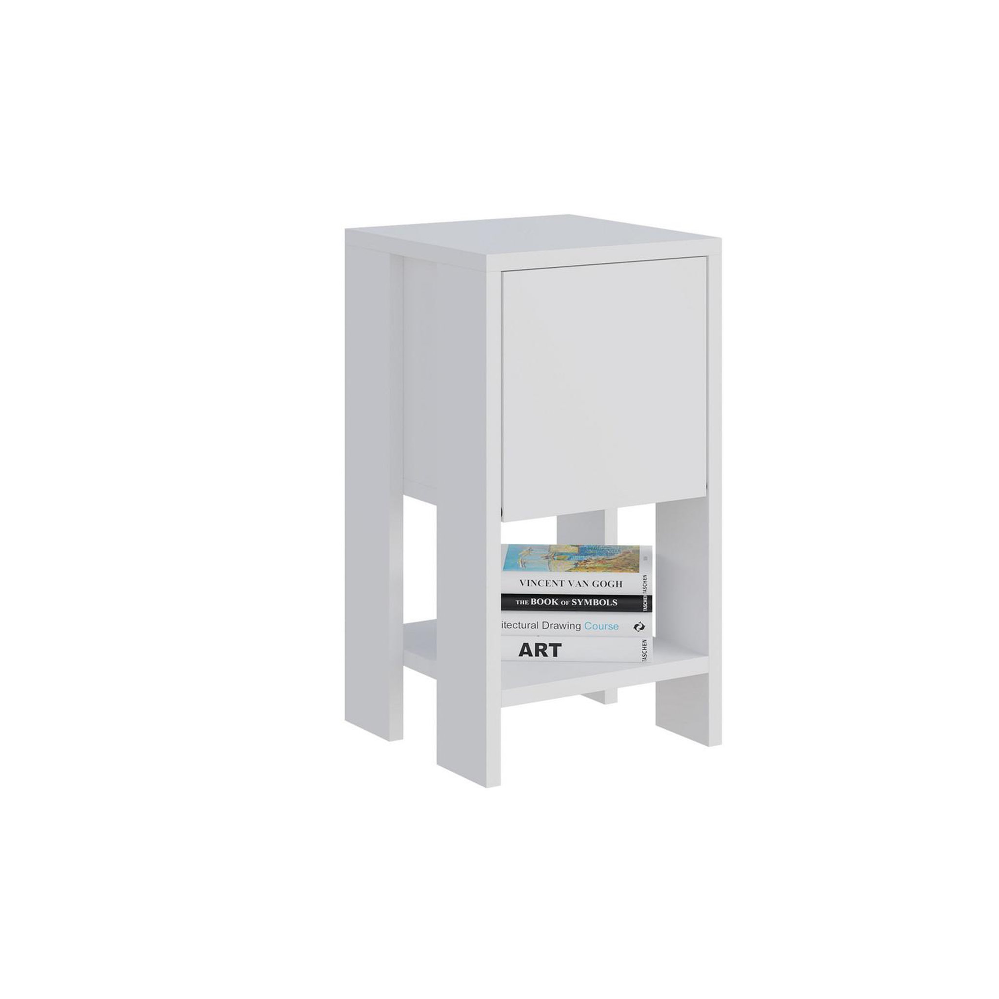Habitat et Jardin Table de chevet en bois  ema  30 x 30 x 55 cm - blanc