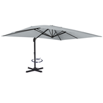 ID MARKET Parasol déporté inclinable rotatif 360 CALVI gris clair 3x4 M avec housse