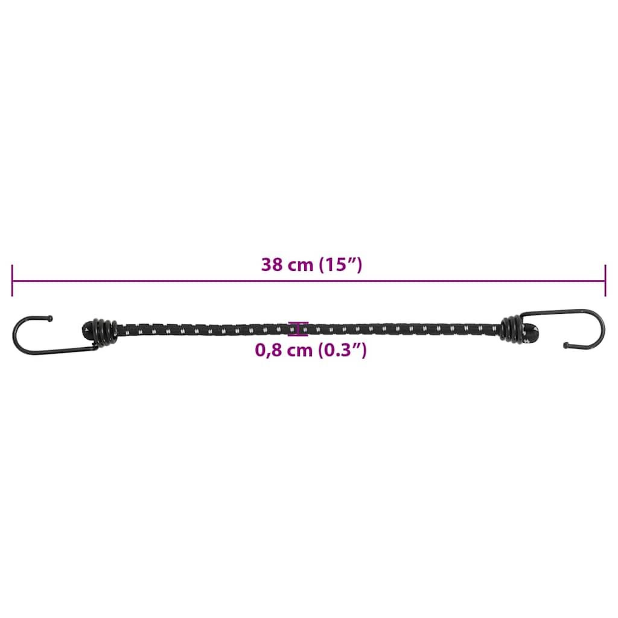 Voir la diapositive 6 : VIDAXL Cordes elastiques avec bandes reflechissantes et crochets 25pcs