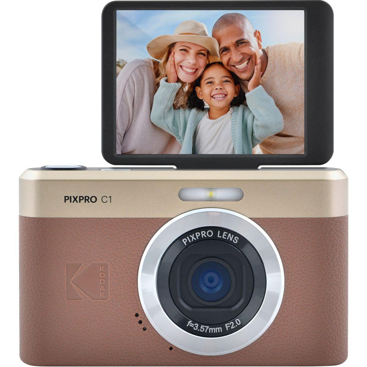 Kodak Appareil photo Compact Pixpro C1 Maron + Micro SD 16Go