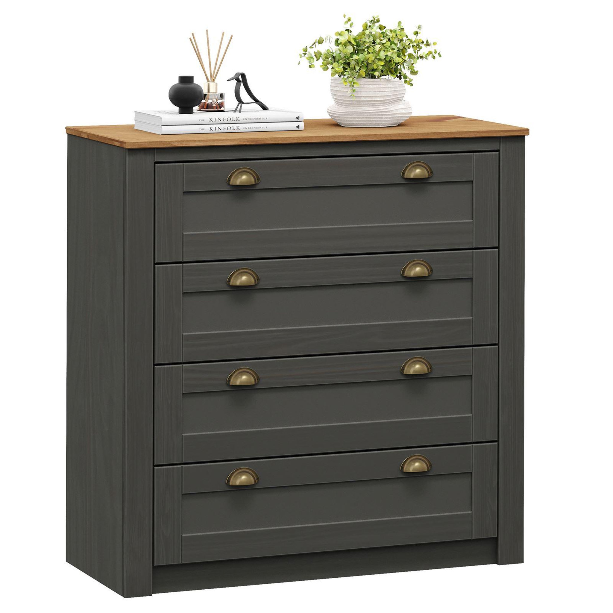 Voir la diapositive 1 : IDIMEX Commode BOLTON avec 4 tiroirs, en pin massif