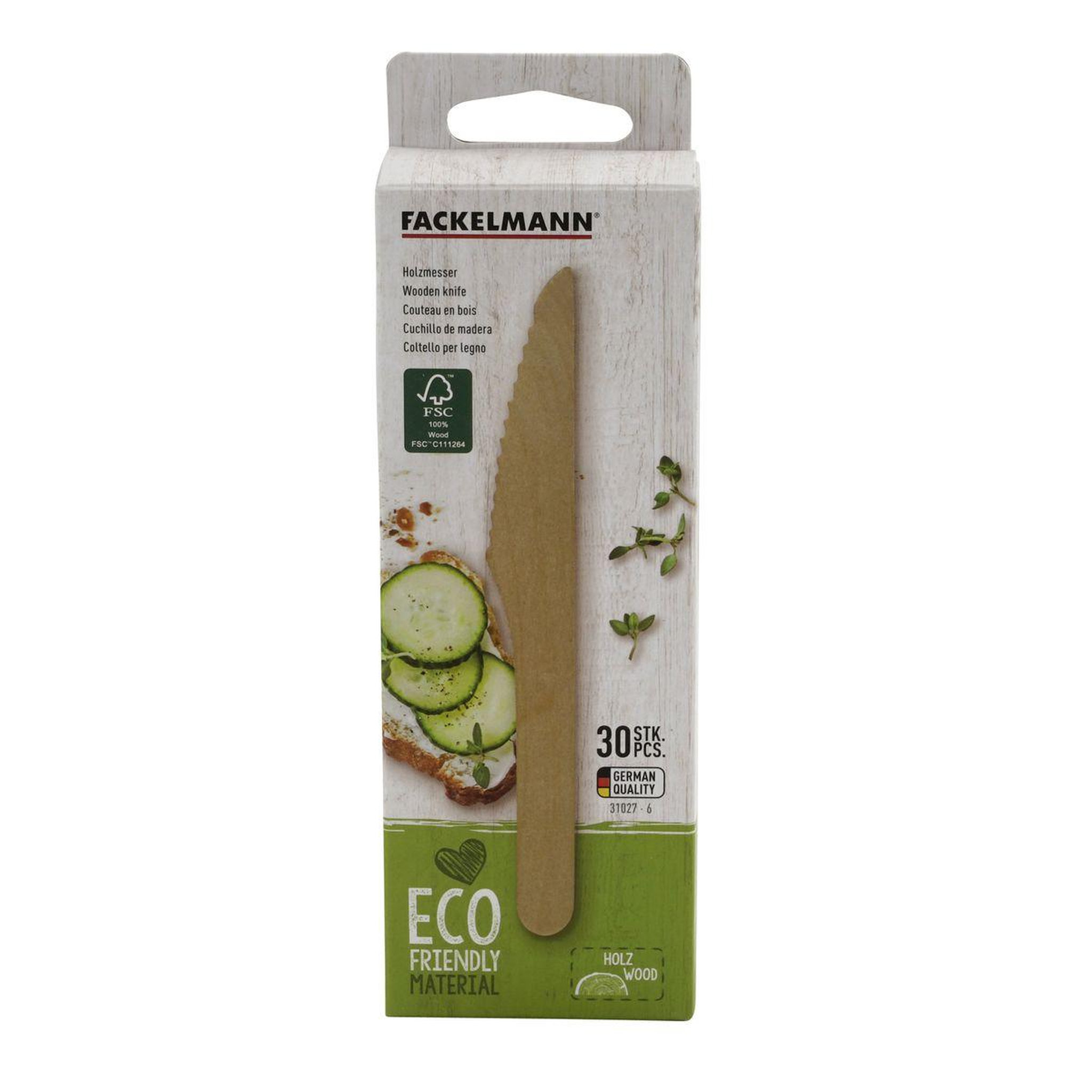 Voir la diapositive 6 : Fackelmann Couteaux en bois jetables Set de 2, dimensions 16,5 x 2,5 x 0,1 cm Fackelmann Move