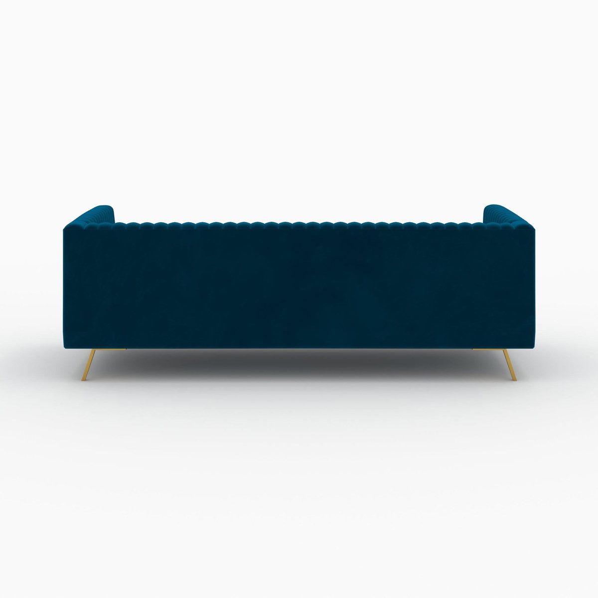 Rendez vous déco Ensemble canapé et fauteuil en velours bleu 3 places - Gatsby