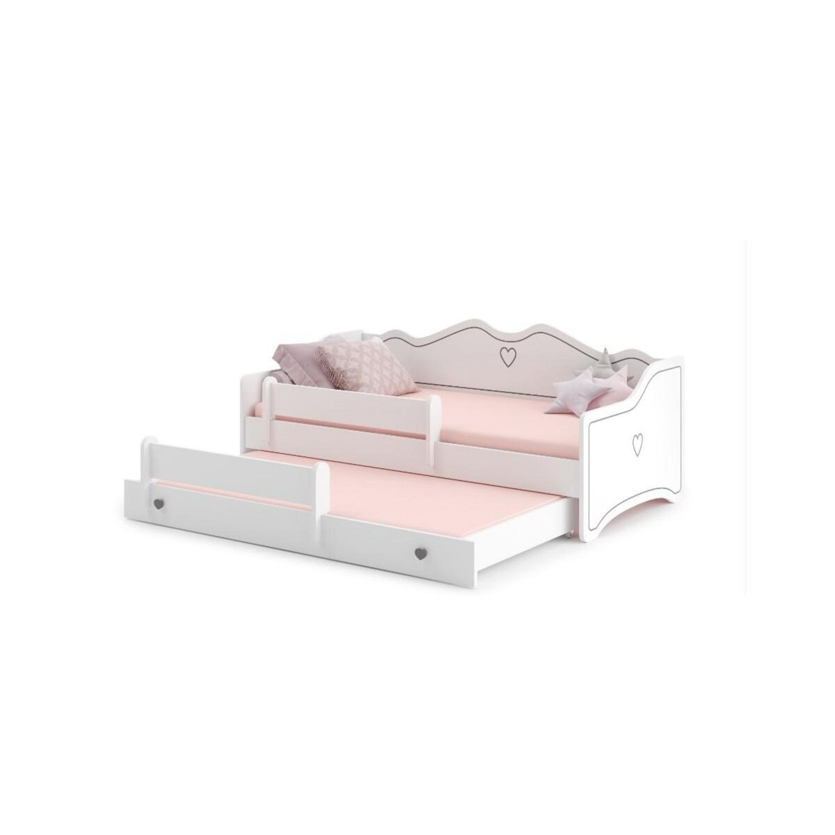 KOBI Lit enfant Emma + gigogne160x80 S avec matelas