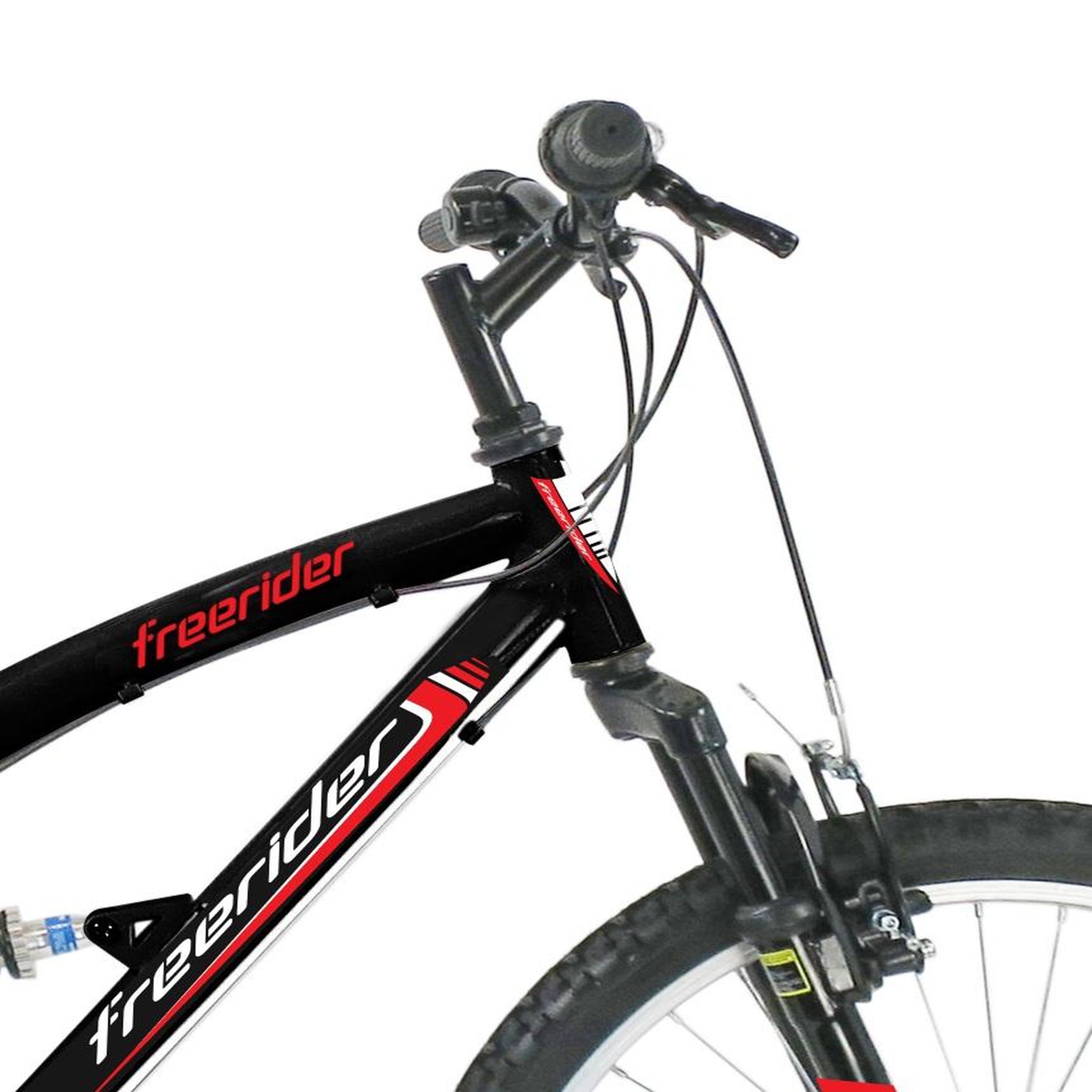 Voir la diapositive 3 : FREERIDER Vélo VTT 24'' Tout Suspendu   Freerider   Mixte pour enfant de taille à partir de 140 cm  - 18 Vitesses Indexées - Fourche télescopique - Dérailleur Shimano - Freins V-Brake et Jantes en aluminium
