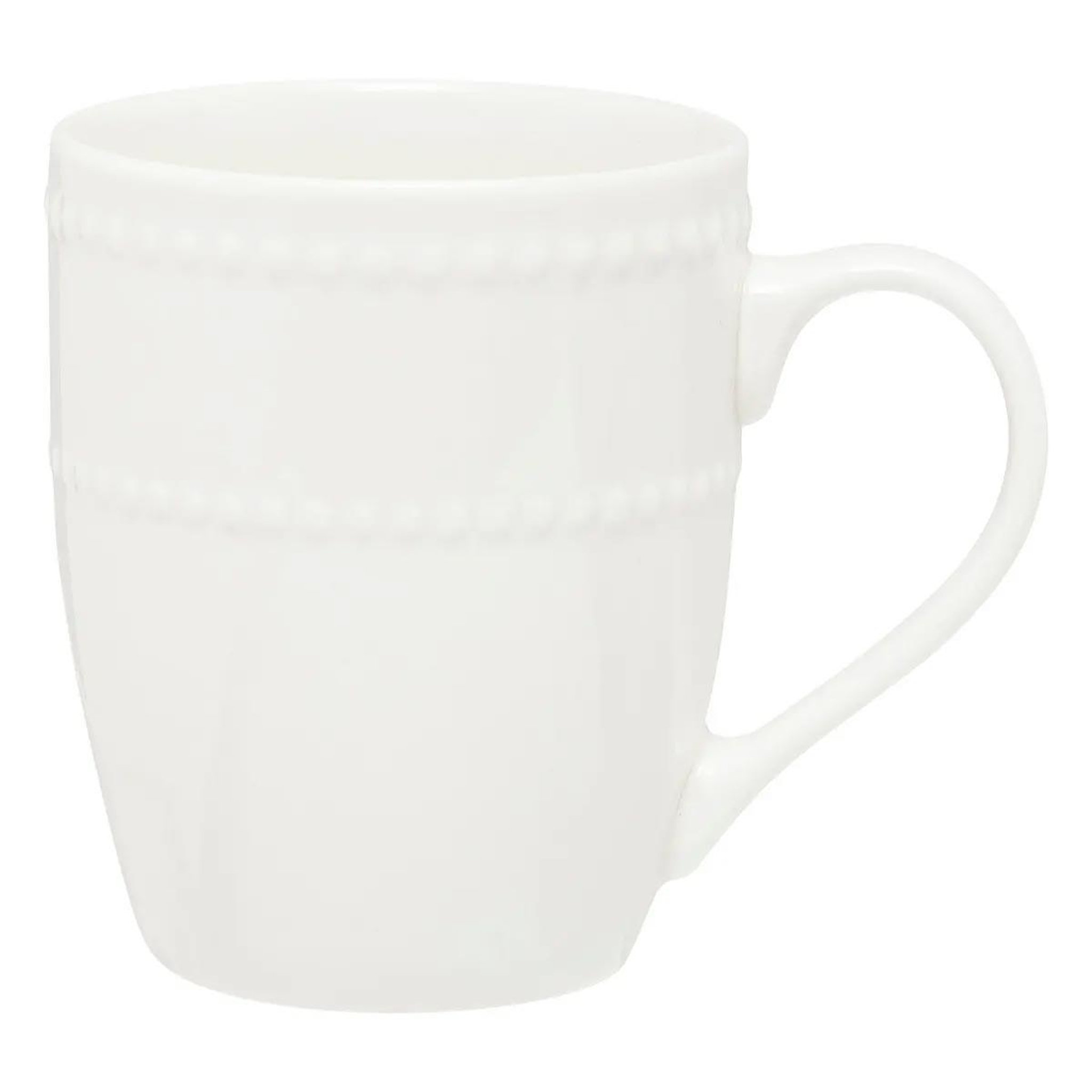Voir la diapositive 2 : SECRET DE GOURMET Lot de 6 mugs en porcelaine  perle  35cl blanc