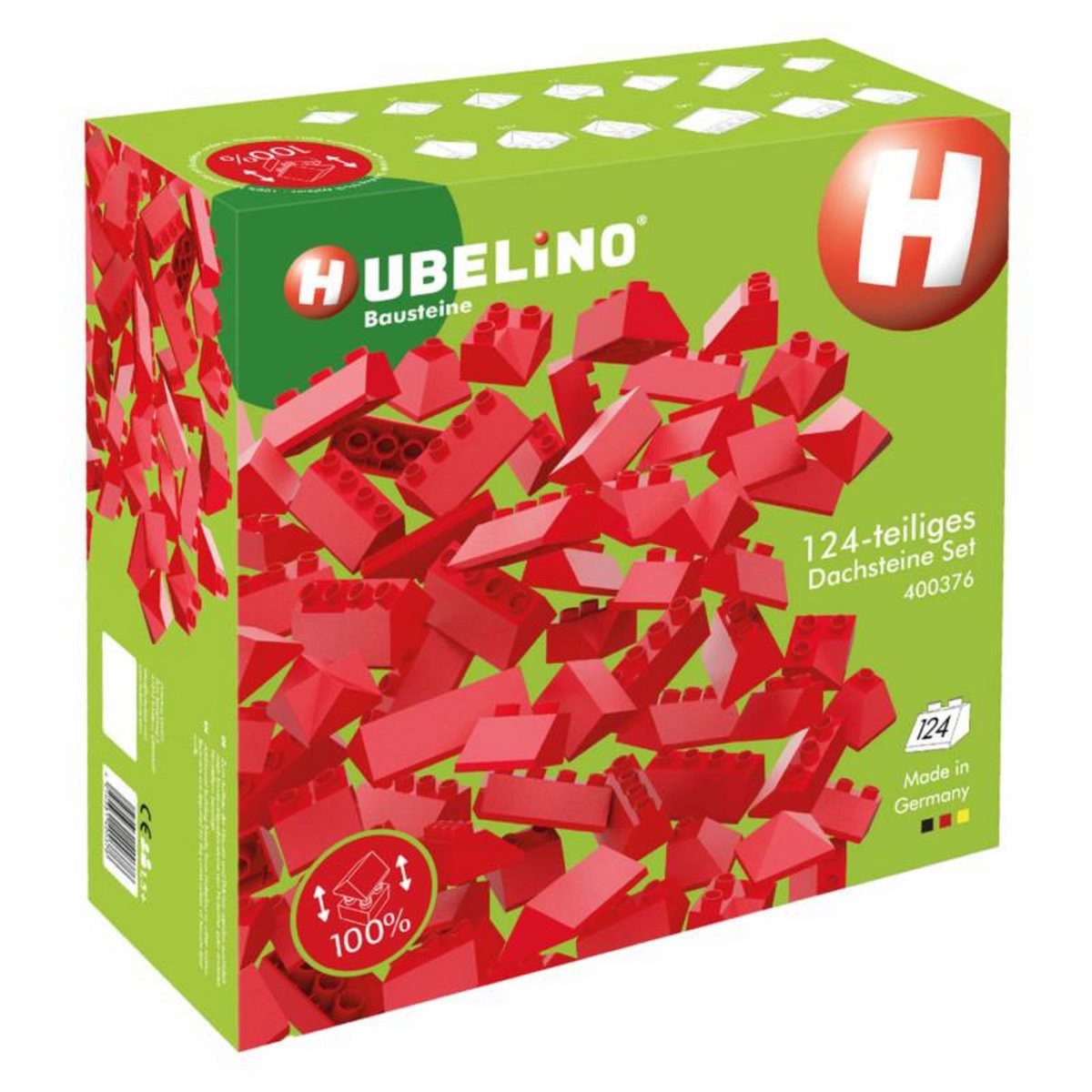 HUBELINO Hubelino Roof tile set Building blocks, 124dlg. 400376