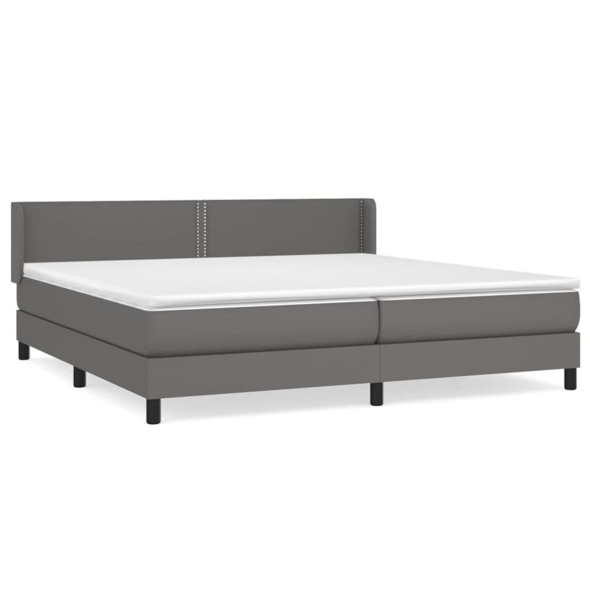 VIDAXL Sommier a lattes de lit avec matelas Gris 200x200 cm Similicuir