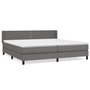 Voir la diapositive 2 : VIDAXL Sommier a lattes de lit avec matelas Gris 200x200 cm Similicuir