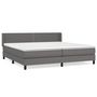 Voir la diapositive 2 : VIDAXL Sommier a lattes de lit avec matelas Gris 200x200 cm Similicuir