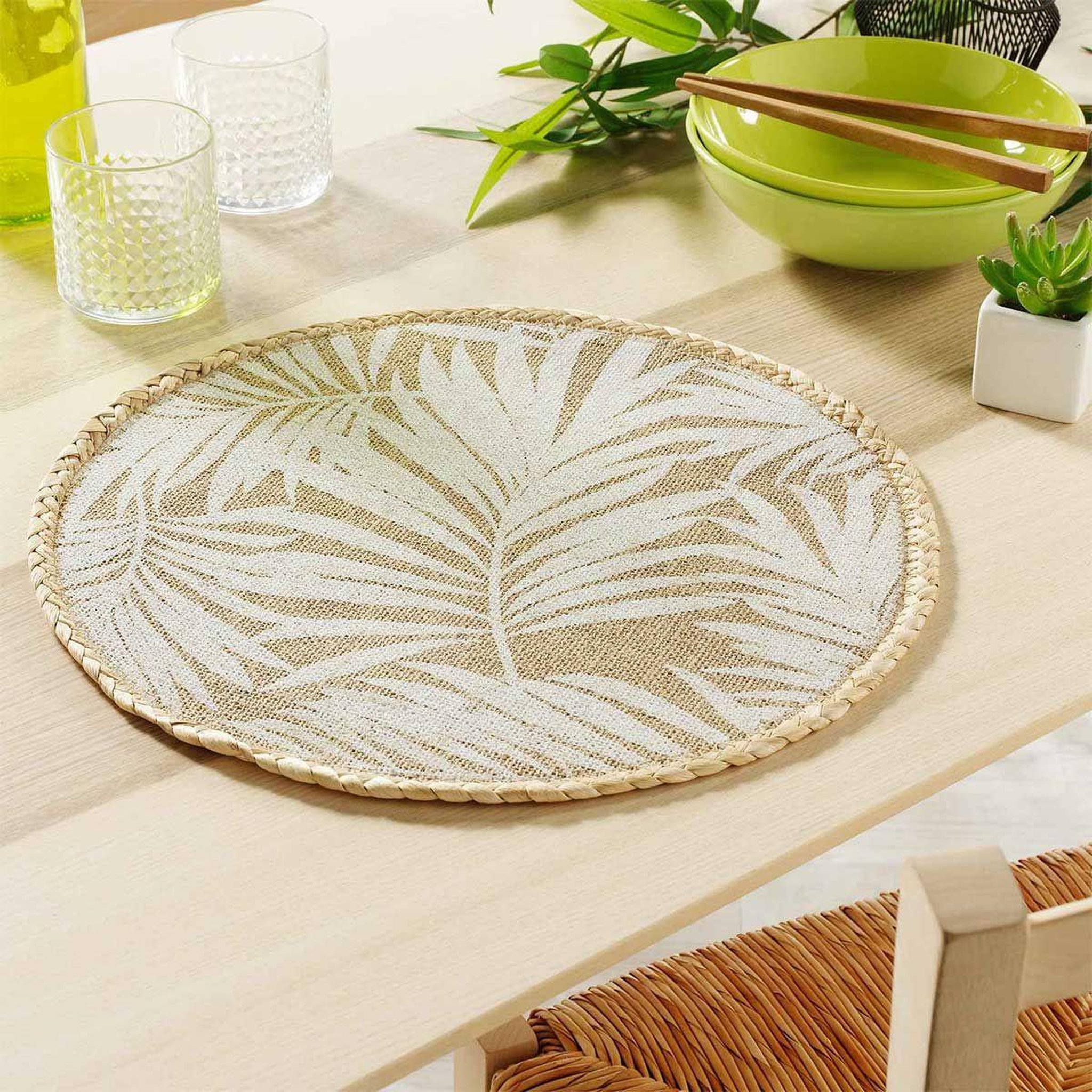 Voir la diapositive 5 : Douceur d'Intérieur Set de Table Rond en Jute  Palam  38cm Naturel