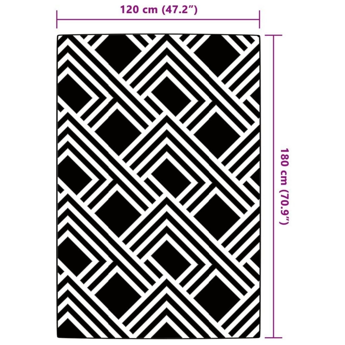 VIDAXL Tapis d'exterieur ARAKIL Gris 120x180 cm PP