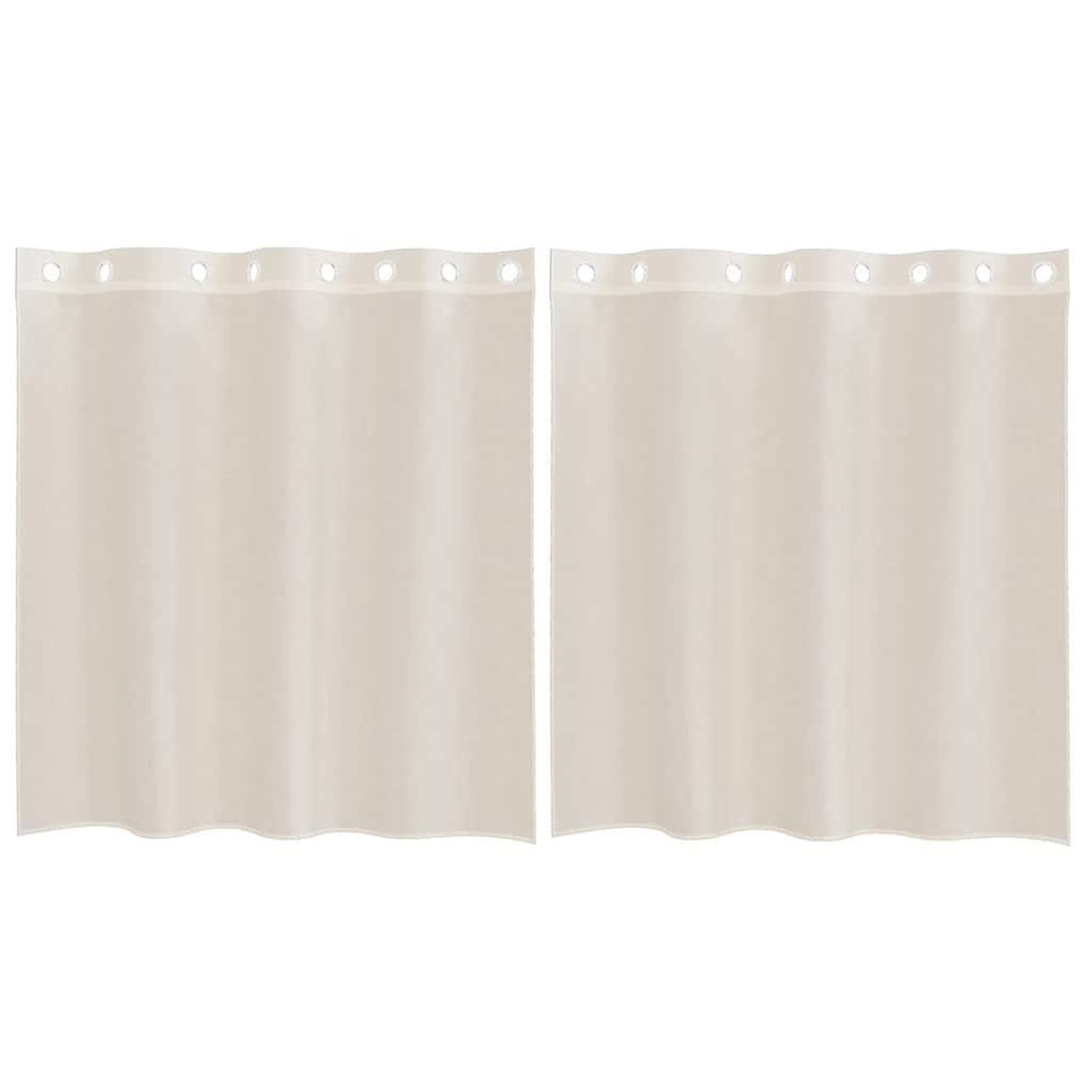 Voir la diapositive 2 : VIDAXL Rideaux en voile avec œillets 2 pcs creme 140x140 cm