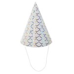 Paris Prix Lot de 6 Chapeaux de Fête  Sirène  17cm Blanc