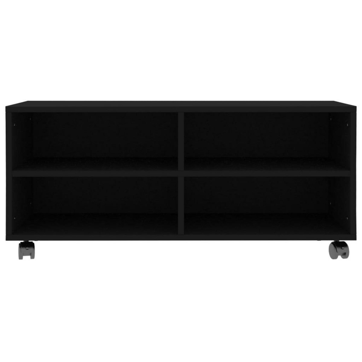 VIDAXL Meuble TV avec roulettes Noir 90x35x35 cm Bois d'ingenierie