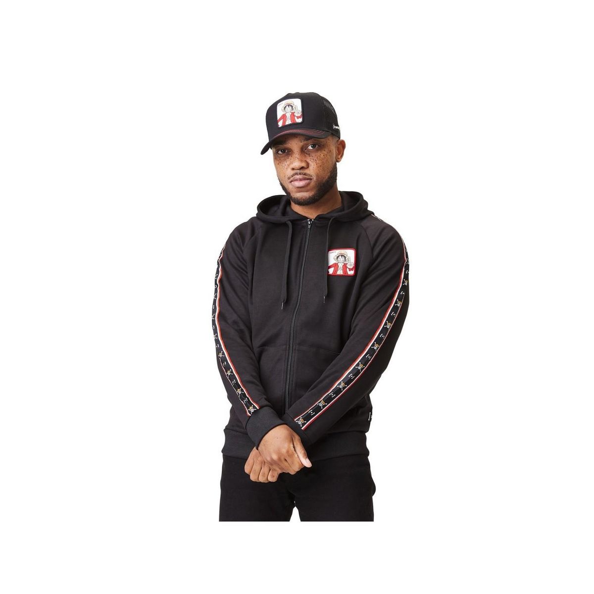 CAPSLAB Sweat à capuche avec zip homme One Piece Luffy