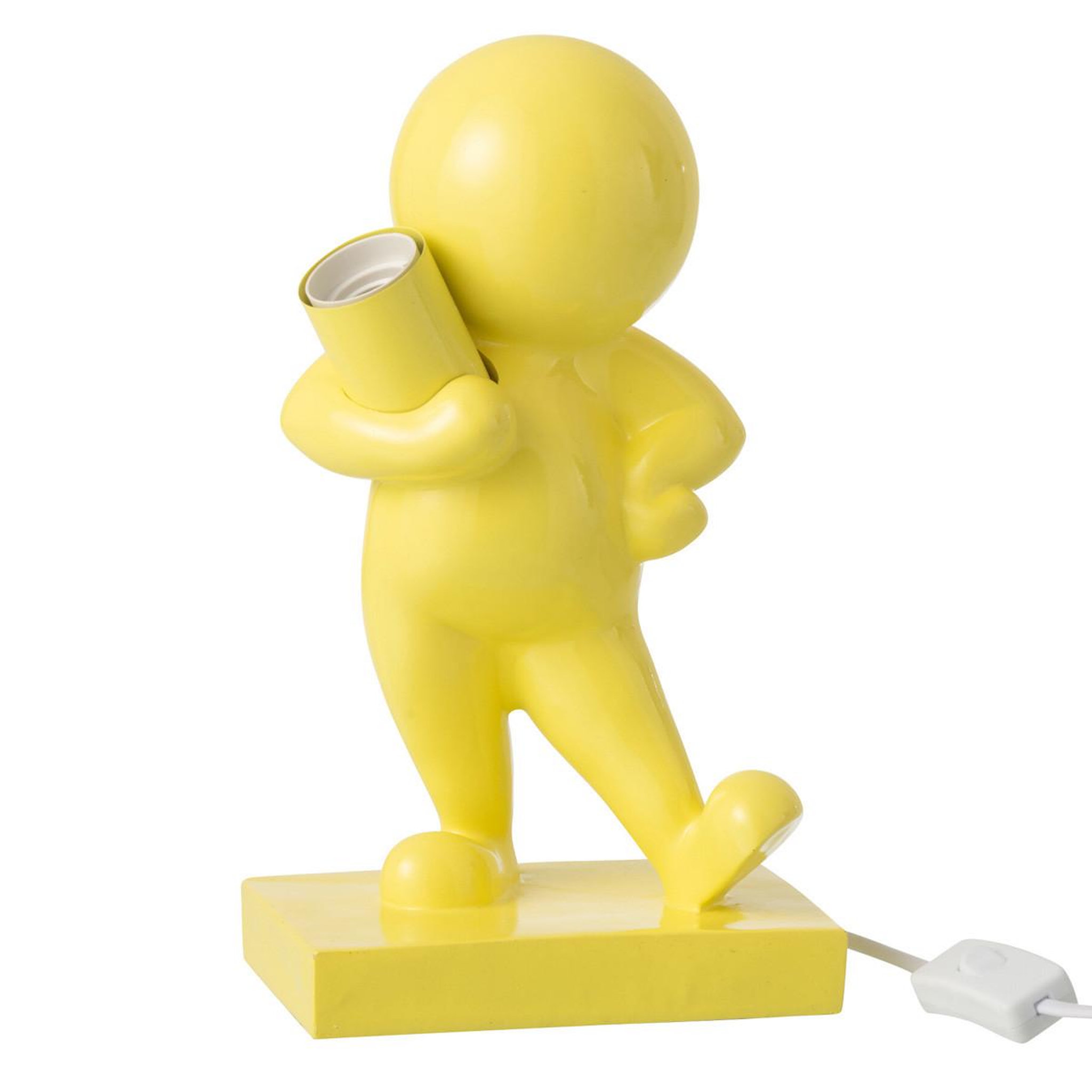 J-LINE Lampe à poser en résine  marcel  30cm jaune