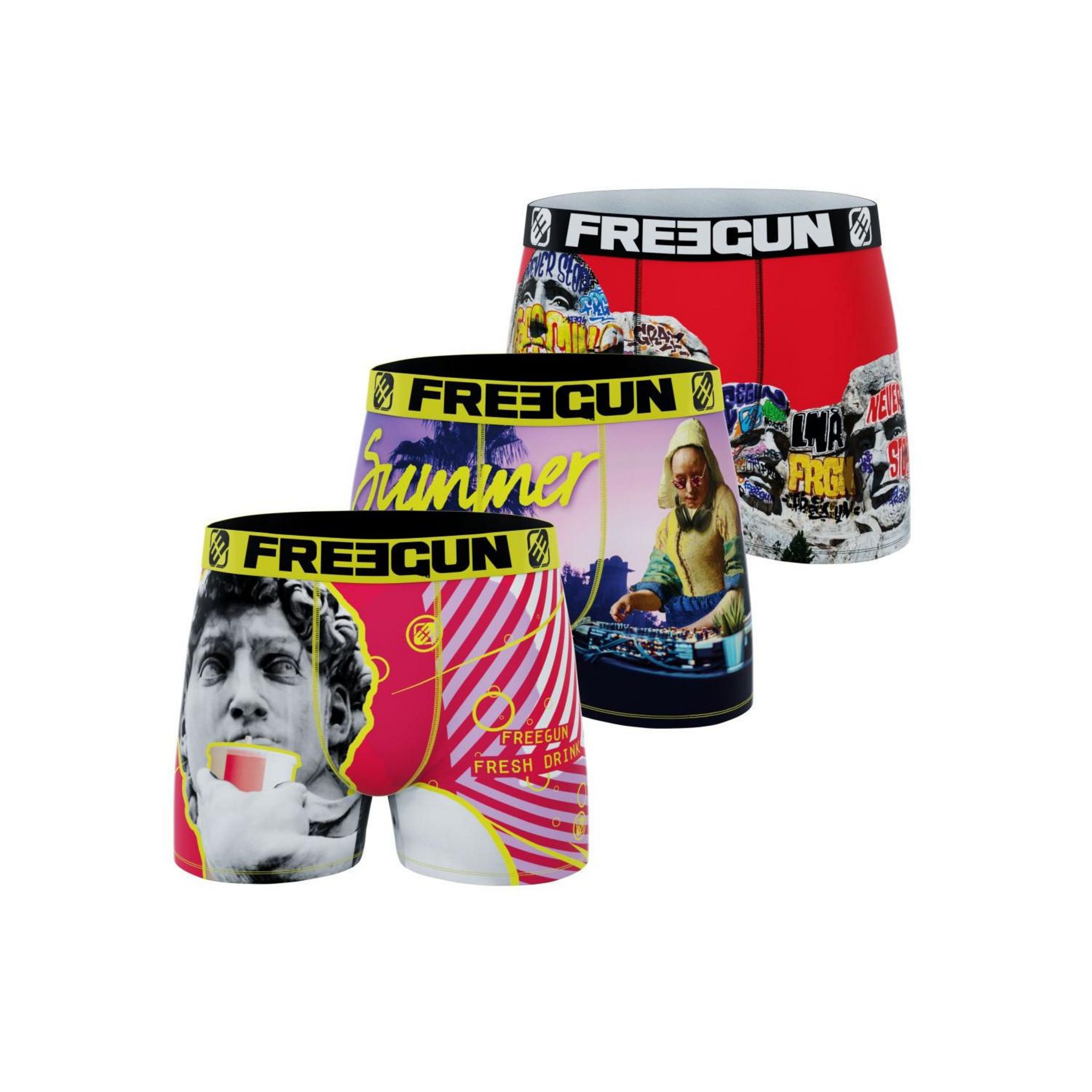 FREEGUN Lot de 3 boxers homme Asterix et Obelix pas cher