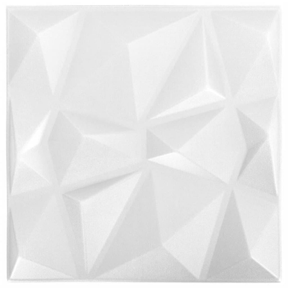 VIDAXL Panneaux muraux 3D 12 pcs 50x50 cm blanc diamant 3 m^2