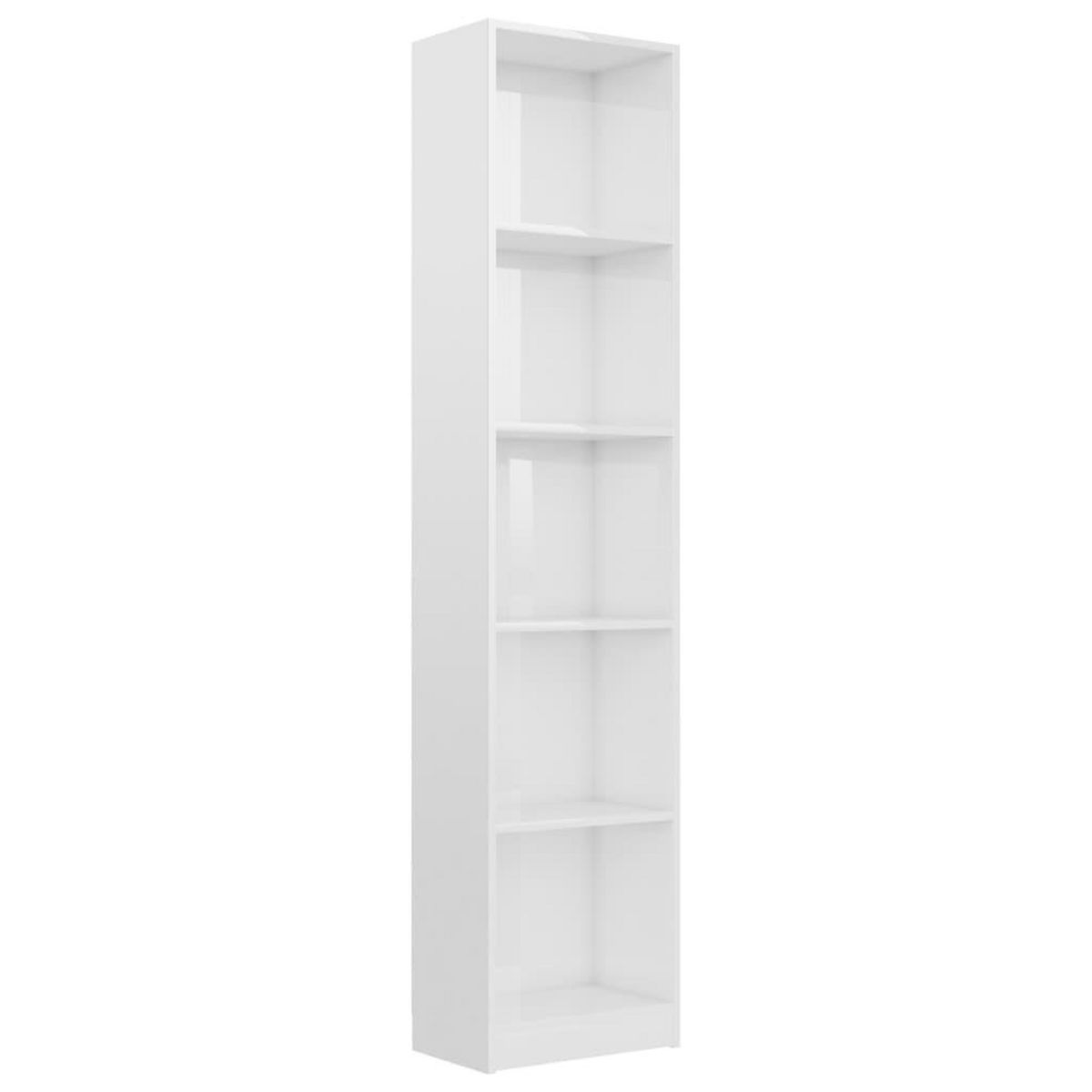 VIDAXL Bibliotheque a 5 niveaux Blanc brillant Bois d'ingenierie