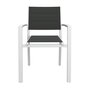 HOMIFAB Lot de 6 chaises de jardin en aluminium blanc - Tony